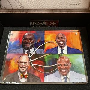 NBA On TNT Crew 5 X 7 Artwork Picture Frame 2024 Shaq Barkely Ernie Kenny RARE